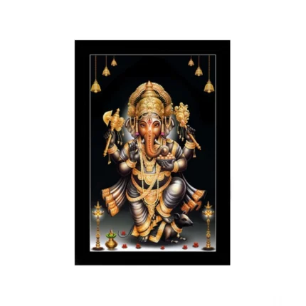 Generic Ganesh Photo with Synthetic Photo Frame (Multicolor)